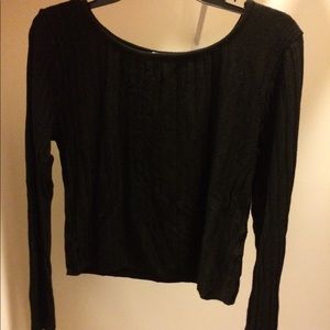 Black crop top sweater- XL
